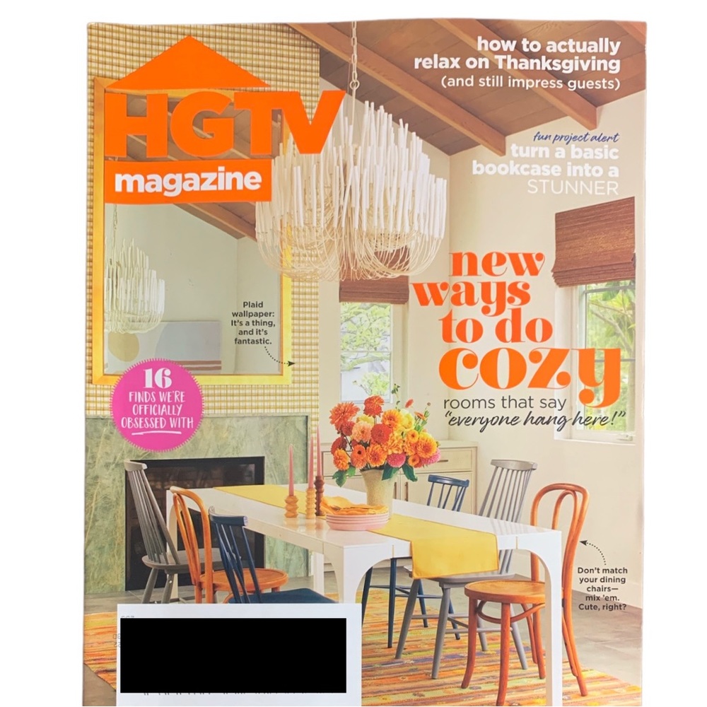 HGTV Magazine November 2021 New Ways To Do Cozy How To Relax On Thanksgiving